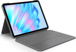 Log Logitech Combo Touch - Keyboard and folio envelope - With trackpad - hintergrundbeleuchtet - Apple Smart connector - QWERTY - Italian - Oxford Gray - f&uuml;r Apple 11-inch iPad Air (M2, M3)
