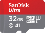 SanDisk Ultra microSDHC 32GB 120MB/s A1 UHS-I + Adapter - microSDHC | 32GB | UHS-I | Class 10 | A1 | Reading do 120 MB/s | Adapter SD