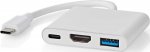 Nedis CCGB64770WT01 - Kabelgebunden - USB Typ-C - 7.5 W - Wei&szlig; - 30 Hz - HDMI - USB 3.2 Gen 1 (3.1 Gen 1) Type-A - USB 3.2 Gen 1 (3.1 Gen 1) Type-C