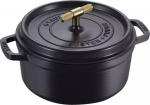 Staub La Cocotte Buster & Punch 24 cm round, Black, Cast Iron