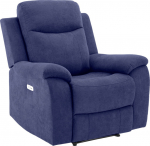 Recliner armchair MILO with electric mechanism, blue