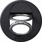 magnetic holder PITAKA MagEZ Grip 3 MagSafe do black and gray phone