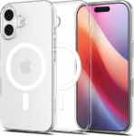 Kaitse&uuml;mbris Liquid Crystal (MagFit), Apple iPhone 17, l&auml;bipaistev valge MagSafe ringiga, Spigen