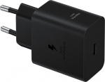 Toalaadija adapter USB-C juhtmele, 45W, must, GaN, Super Fast Charging 2.0 kiirlaadimine, Samsung