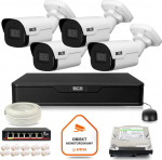 monitoring kit IP BCS Point 4x Camera BCS-P-TIP24FSR4-Ai2 Disc recorder 1TB