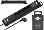 Hama BRENNENSTUHL POWER STRIP &ldquo;PREMIUM-LINE&ldquo; 4 GN 3M CZARNA, USB-C PD 30W, USB-A 18W