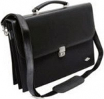 WEDO Elegance briefcase with lockable shoulder strap, black