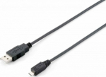 Equip Kabel USB-A2.0->Micro-B St/St 1.00m schwarz Polybeutel
