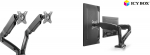 ICY BOX IB-MS304-T, Monitor stand with desk mounted base, for two screens, size up to 27" | Raidsonic