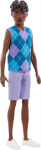 Mattel Barbie: Style - Ken Fashionistas Doll with Dark Skin, Lavendar Shorts with Turquoise & Lavender Argyle Shirt #253 (JJN67)