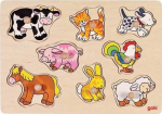 Goki Puzzle with handles puzzle &ndash; Farm animals theme (GOKI-57873)