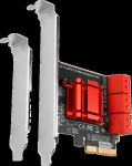 Axagon Six-channel SATA III PCI-Express controller with six internal SATA ports. Standard & Low profile