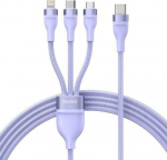 Kabel USB Baseus USB-C - USB-C + microUSB + Lightning 1.5 m Violet (CASS030205)
