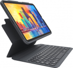 ZAGG Pro Keys - Keyboard and foil case - backlit - Bluetooth - Nordisk - svart/gray keyboard, svart/gray case - for Apple 10.9-inch iPad Air (4:e generation, 5:e generation)
