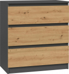 Topeshop M3 ANTRACYT/ARTISAN chest of drawers