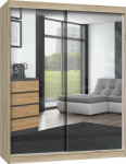 Topeshop Wardrobe with sliding doors z 2 mirrors IGA 160x61xH200 sonoma