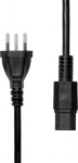 ProXtend Power Cord Swiss to C15 2M, Black