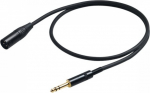 PROEL 6.3mm stereo male - XLR male, 1m, black