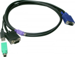 LevelOne KVM Kabel VGA->VGA,USB-A,PS/2 5.00m schwarz