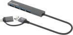MANHATTAN Combo Hub 4Port USB 3.0 Typ-C/Typ-A 4xUSB-A Buchse