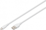 Digitus 1M LIGHTNING TO USB-A WHITE, SILICONE USB 2.012W
