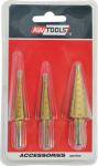 AWTools drill AWTOOLS STEP DRILLS HSS-TIN SET 3 ART / 3-12mm / 4-12mm / 4-20mm