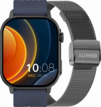Smartwatch Gravity GT15-4 Silicone Strap + Titanium Bracelet / blue