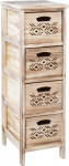 Chest of drawers MIHKLI with 4 storage units 26x32x81cm, natural