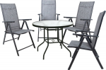 Garden furniture set DUBLIN table and 4 foldable chairs, grey