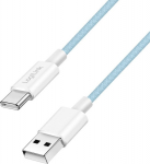 LogiLink USB-A - USB-C 1.0m w blue nylon braid - kabel LogiLink USB 2.0 - USB-C 1.0m M/M nylon braid, niebieski