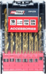 AWTOOLS METAL TITANIUM DRILL KPL .19szt/1-10.0mm/OP.PLAST