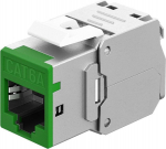 Wentronic Keystone Module RJ45 CAT 6A, STP,Slim, Green, Gre