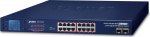 Planet 16-Port 10/100/1000T 802.3at, PoE + 2-P 1000X SFP Gigabit