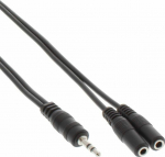 Kabel InLine Jack 3.5mm - Jack 3.5mm x2 1m czarny (99300A)