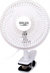 Adler | Fan with clip | AD 7317 | Table Fan | White | Diameter 15 cm | Number of speeds 2 | 30 W