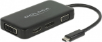 DELOCK Adapter USB-C > VGA/HDMI/DVI/DP St/Bu schwarz