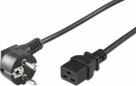 MicroConnect Power Cord CEE 7/7 - C19 1m, Angled Schuko - C19