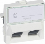 Legrand MOSAIC Twin computer socket RJ45 kat.6 UTP 2M 45st White (076504)