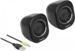 DELOCK Mini Stereo PC Lautsprecher 3.5mm Klinkenstecker USB
