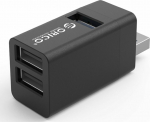 HUB USB Orico Mini hub 3x USB-A 2.0 3.1 Gen1 (MINI-U32L-BK-BP)