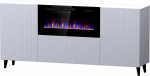 Cama MEBLE PAFOS chest of drawers with electric fireplace 180x42x82 cm white matt