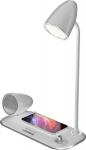 Tellur Nostalgia Wireless Desk Charger, Bluetooth Speaker, Desk Lamp white