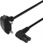 DELTACO Power Cord CEE 7/16 - C7 angled, 3m Black