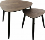 Atmosphera Zestaw 2 MILEO coffee tables, triangular shape, walnut wood effect