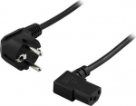 DELTACO CEE 7/7 - C13 - power cord with angle connectors, 2 m, black