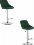 Leobert KAST stool - velvet green / chrome base x 2