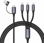 Kabel USB 2.0 4w1 USB A+C/8-pin, CM, microUSB Gembird 1.5 m czarny