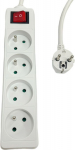 MicroConnect 4-way Power Strip on/off switch French Type E - Steckdosenleiste