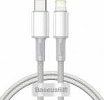 Cable USB Baseus USB-C - Lightning 1 m White (6953156231924)