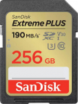 SanDisk EXTREME PLUS 256GB SDXC MEMORY, CARD 190MB/S 130MB/S UHS-I CL 10